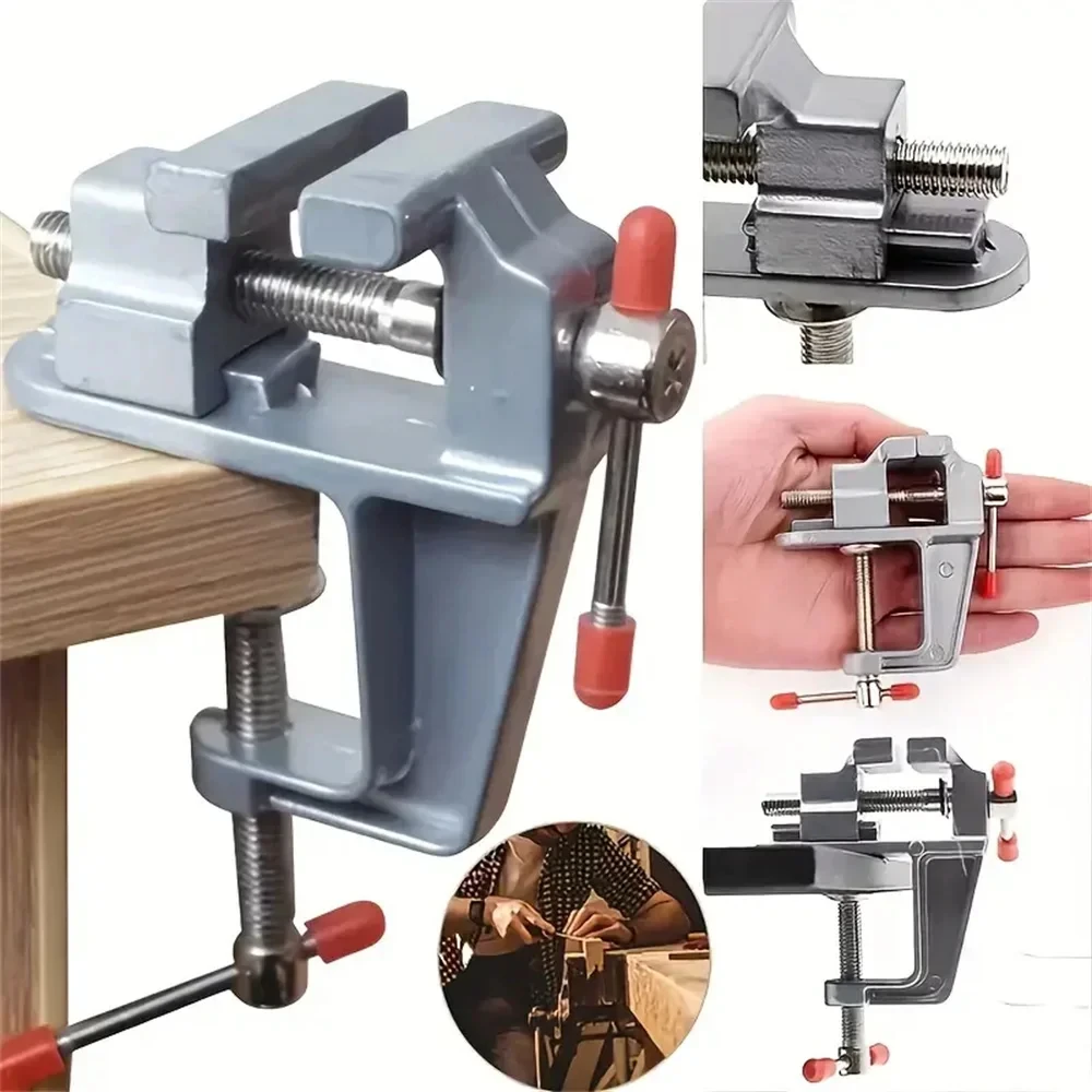 Mini Aluminum Bench Vise – 3.5" Clamp-On Hobby & Jeweler Vise - Image 3