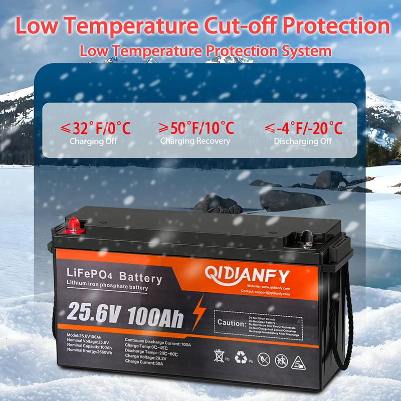 25.6V 100Ah LiFePO4 Battery with 100A BMS – 2560Wh Solar & RV Storage - Image 3