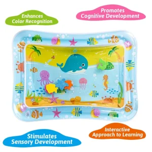 Inflatable Baby Water Play Mat for Tummy Time & Sensory Play