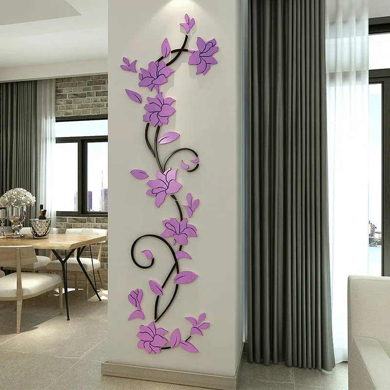 3D Crystal Rose Vine Wall Stickers – Home Décor Accent - Image 4
