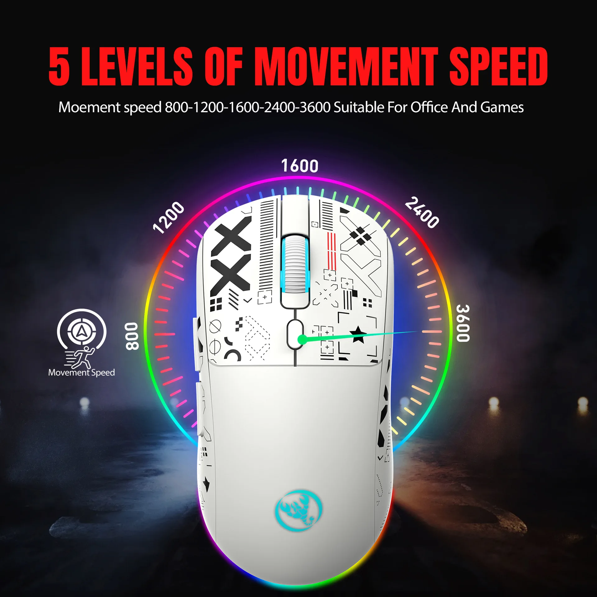 3-Mode RGB Gaming Mouse – Bluetooth, 2.4G Wireless & Wired, Rechargeable - Image 3