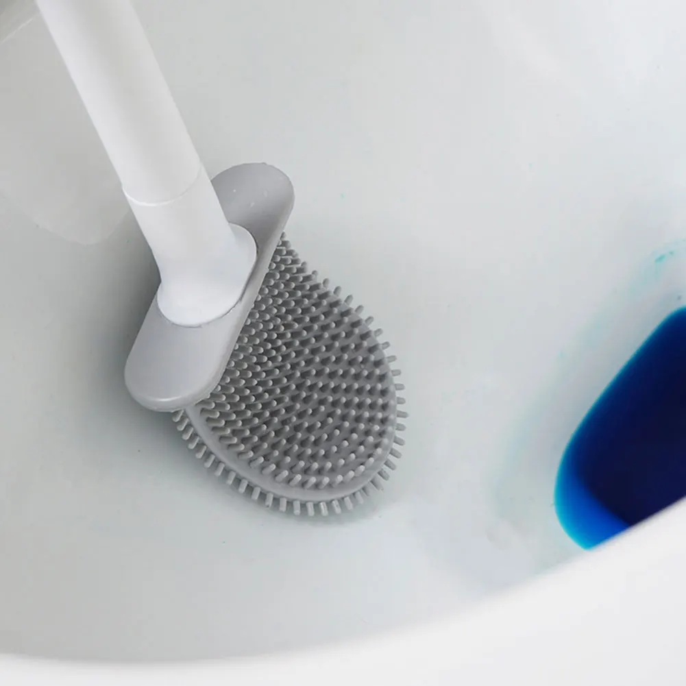 Silicone Toilet Brush with Wall-Mounted Holder – TPR Bristles - Image 5