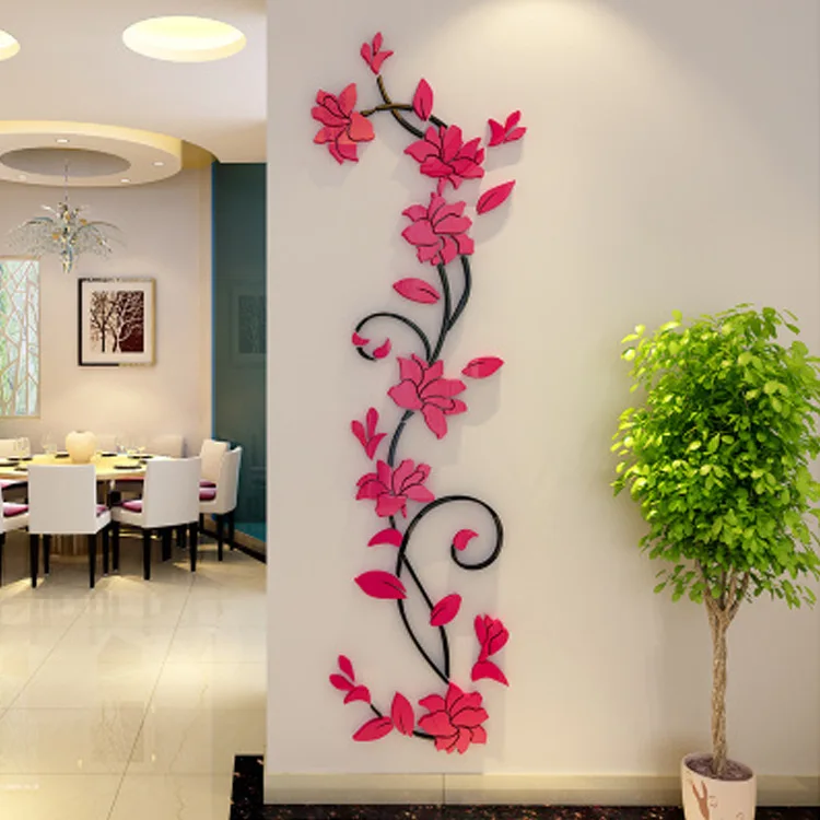 3D Crystal Rose Vine Wall Stickers – Home Décor Accent - Image 5