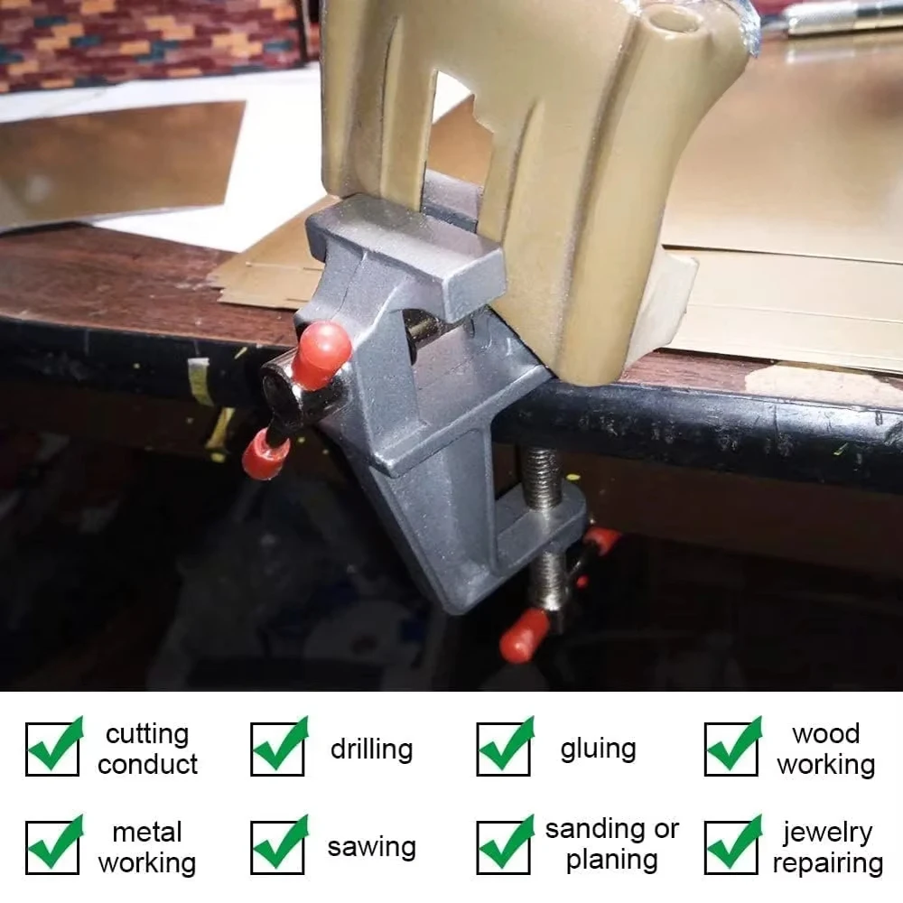 Mini Aluminum Bench Vise – 3.5" Clamp-On Hobby & Jeweler Vise - Image 4