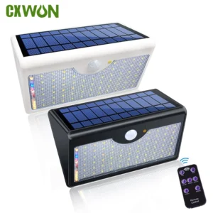 60 LED Solar Wall Light with Motion Sensor – 5 Modes, Waterproof