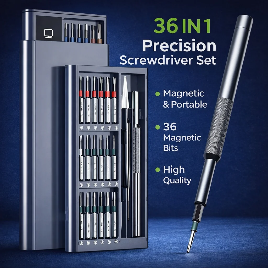 Precision Screwdriver Set with 36 S2 Magnetic Bits Precision Screwdriver Set with 36 S2 Magnetic Bits