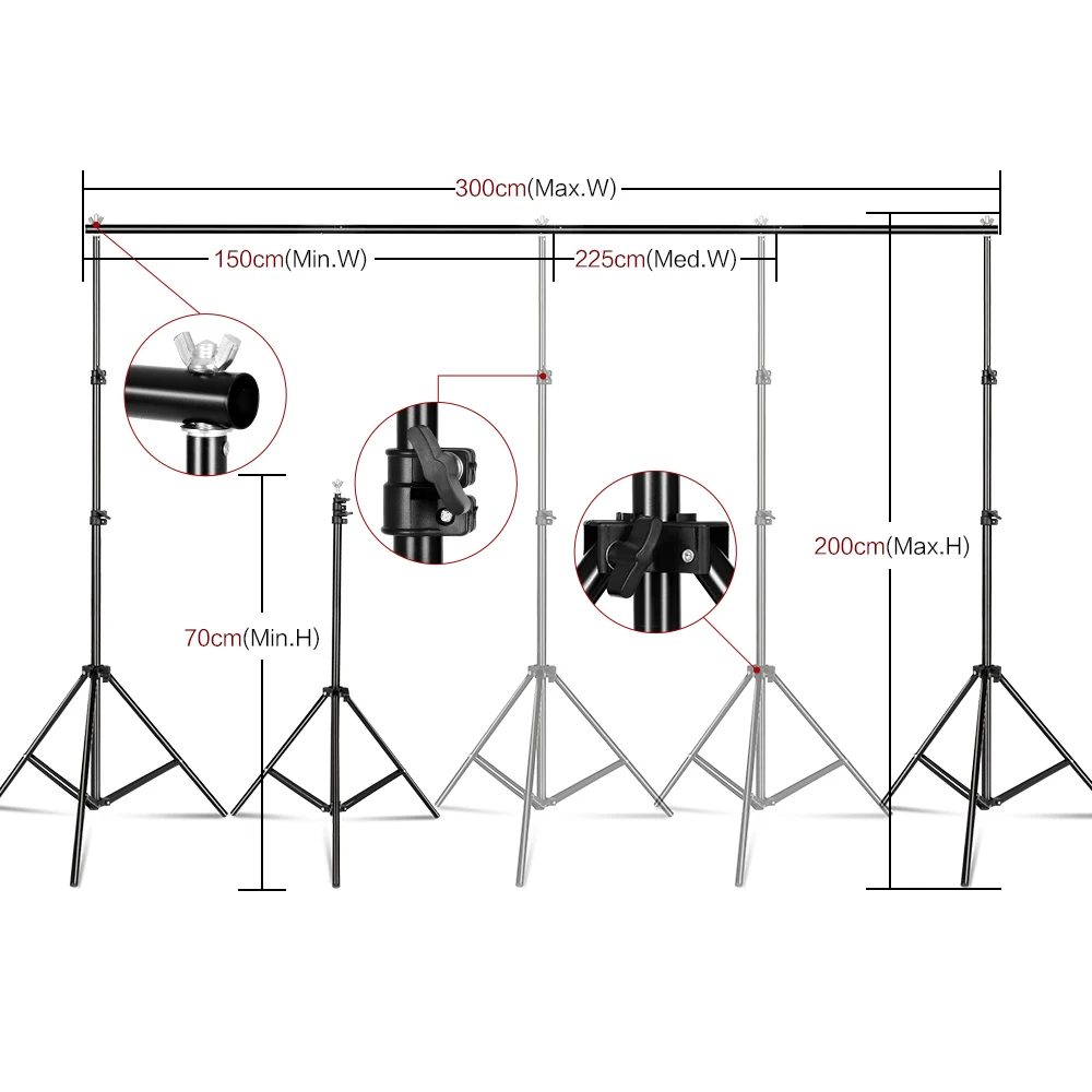 SH Photography Background Backdrop Stand Support Picture Canvas Frame System Kit With Carry Case For Muslin Photo Video Studio - Image 3