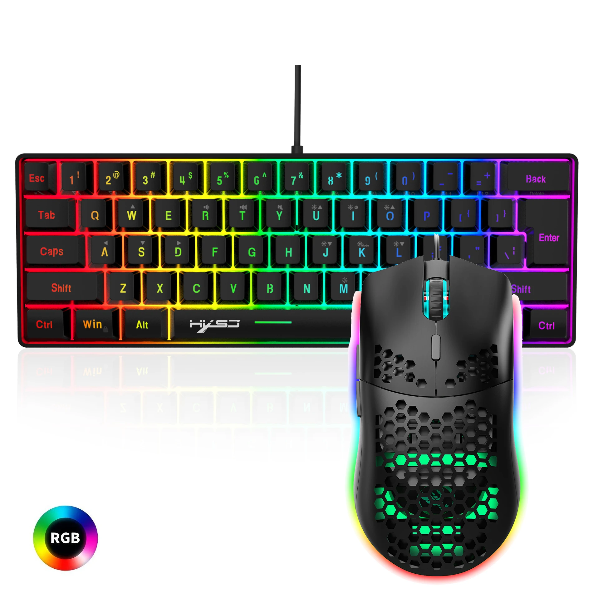 61-Key RGB Gaming Keyboard and Mouse Combo with Mechanical Feel - Image 5