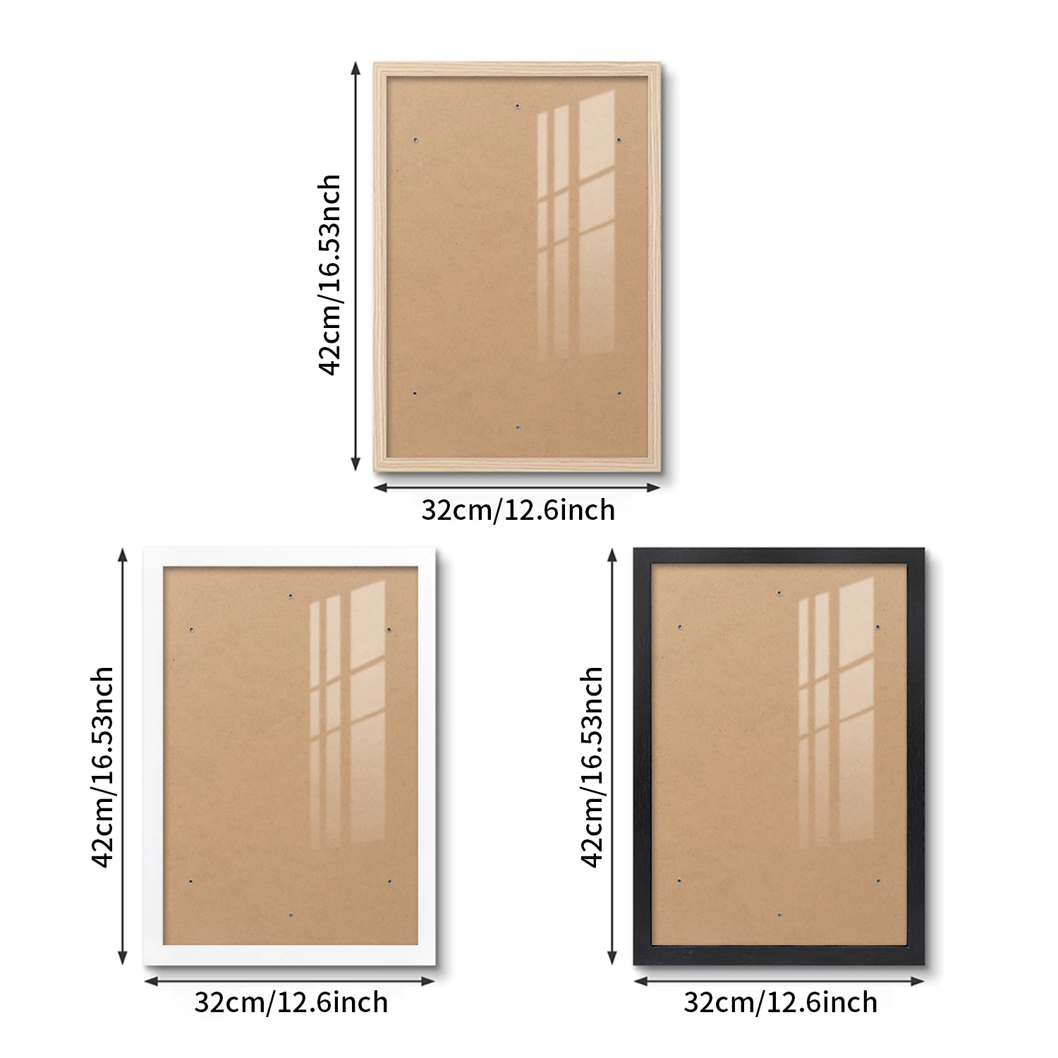 21x30cm & 30x40cm Black Photo Frame Hung on Wall White Photo Frame Poster Certificate Canvas Canvas Display Frame Picture Decor - Image 3
