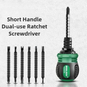 Ratchet Screwdriver Set with Retractable Blade and 12 Bit Heads