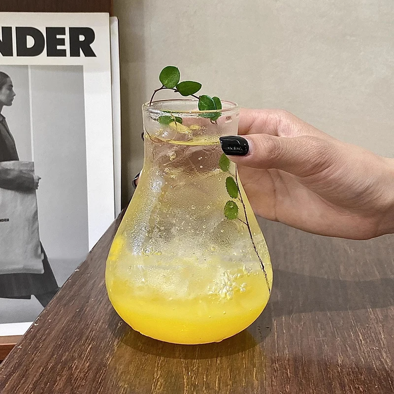 300-650ml INS Glass Cup Pineapple Shape Iced Coffee Mug Transparent Cocktail Glass Milk Latte Juice Cups Drinkware כוסות לקפה קר - Image 6