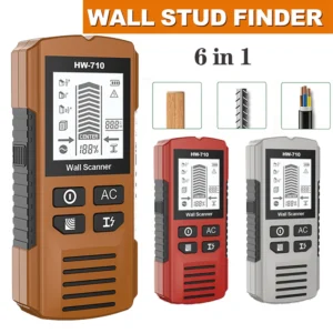 6-in-1 LCD Wall Scanner Stud Finder – Wood, Metal & AC Wire Detector