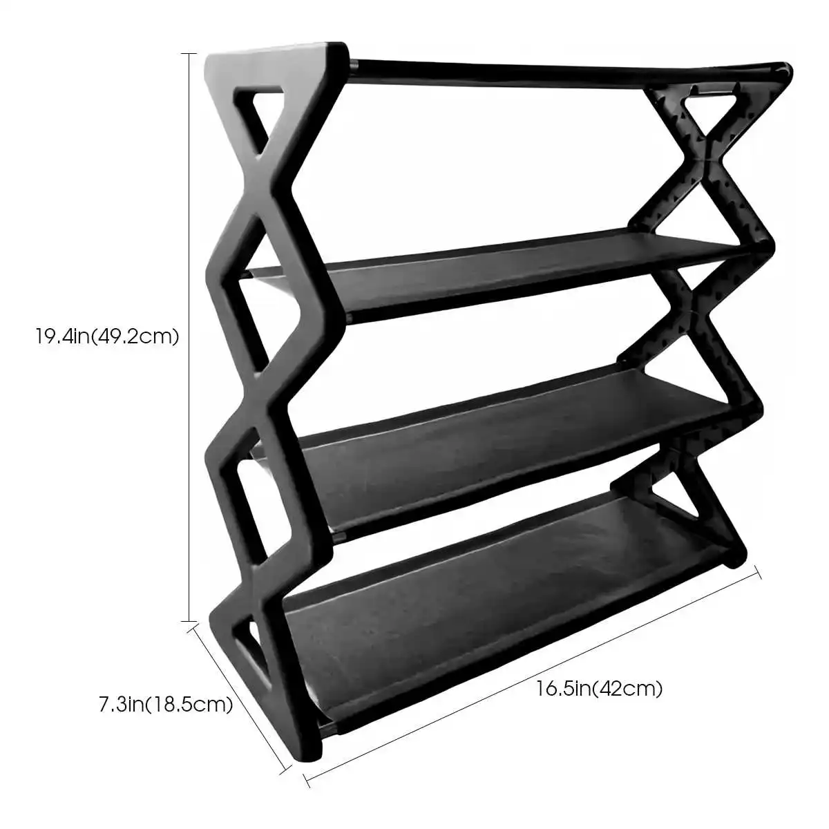 4-Tier X-Shape Dustproof Shoe Storage Rack – Foldable & Space-Saving - Image 6