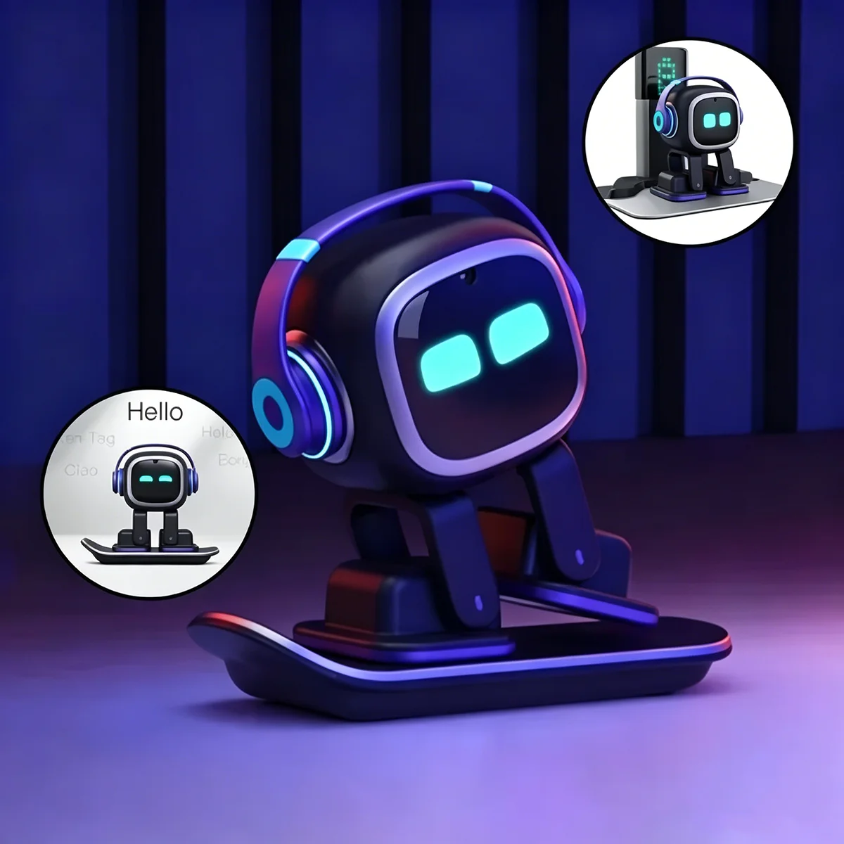 Emo AI Robot with Voice Recognition – Smart Desktop Pet for Kids - Image 3