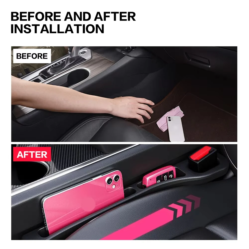 Car Seat Gap Filler with Console Storage – 2-Piece Set - Image 3