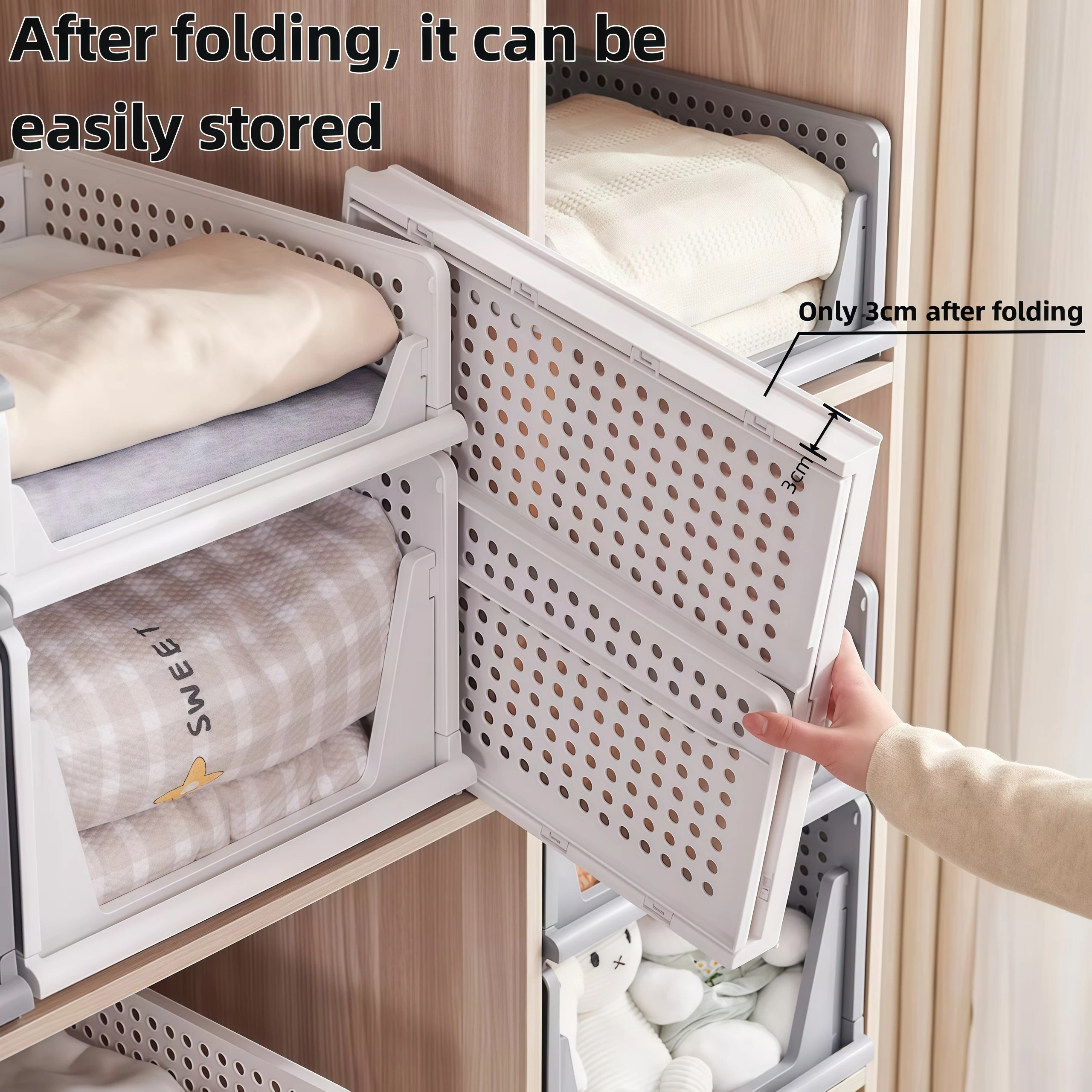 Foldable Stackable Drawer Organizer Box for Wardrobe, Kitchen & Bathroom - Image 5