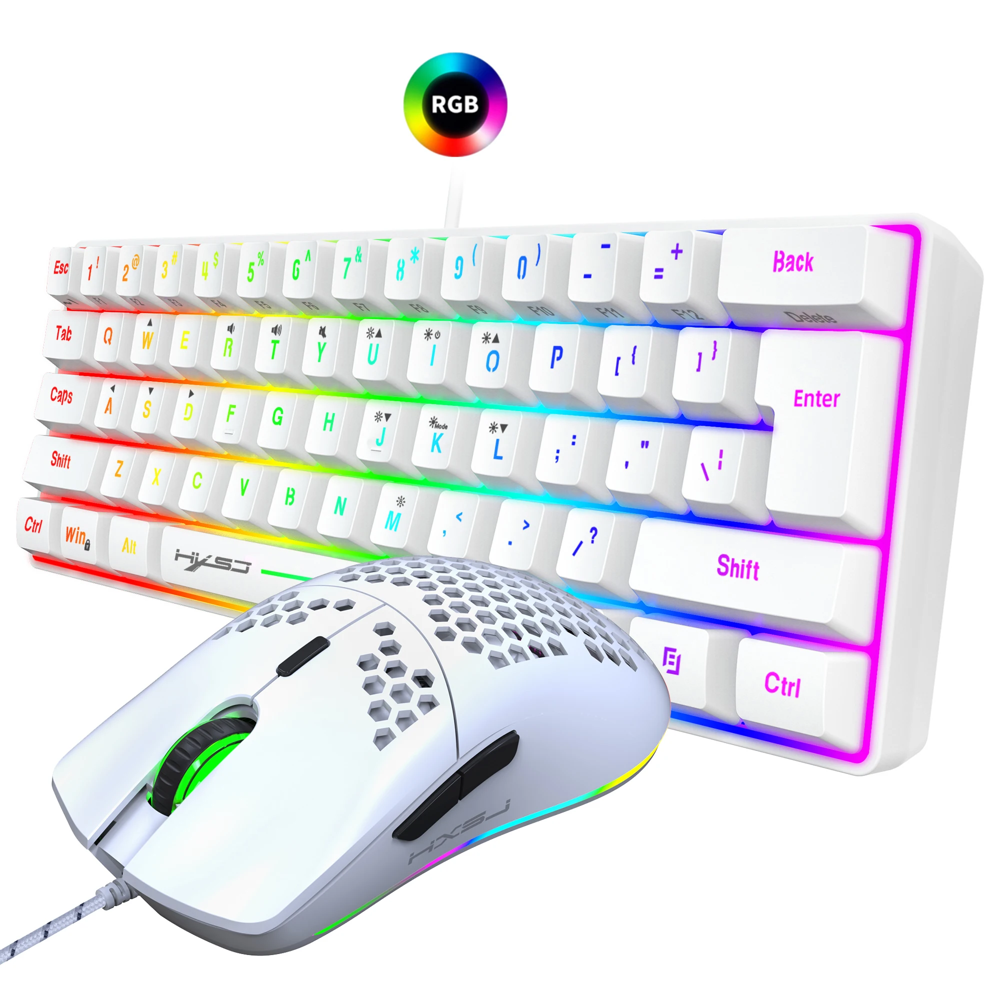 61-Key RGB Gaming Keyboard and Mouse Combo with Mechanical Feel - Image 2