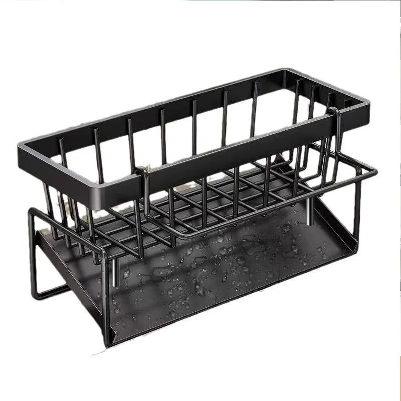 Kitchen Sink Sponge Holder with Drain Rack and Hanging Hook - Image 5