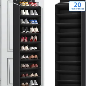 10-Tier Over the Door Shoe Organizer with Deep Pockets