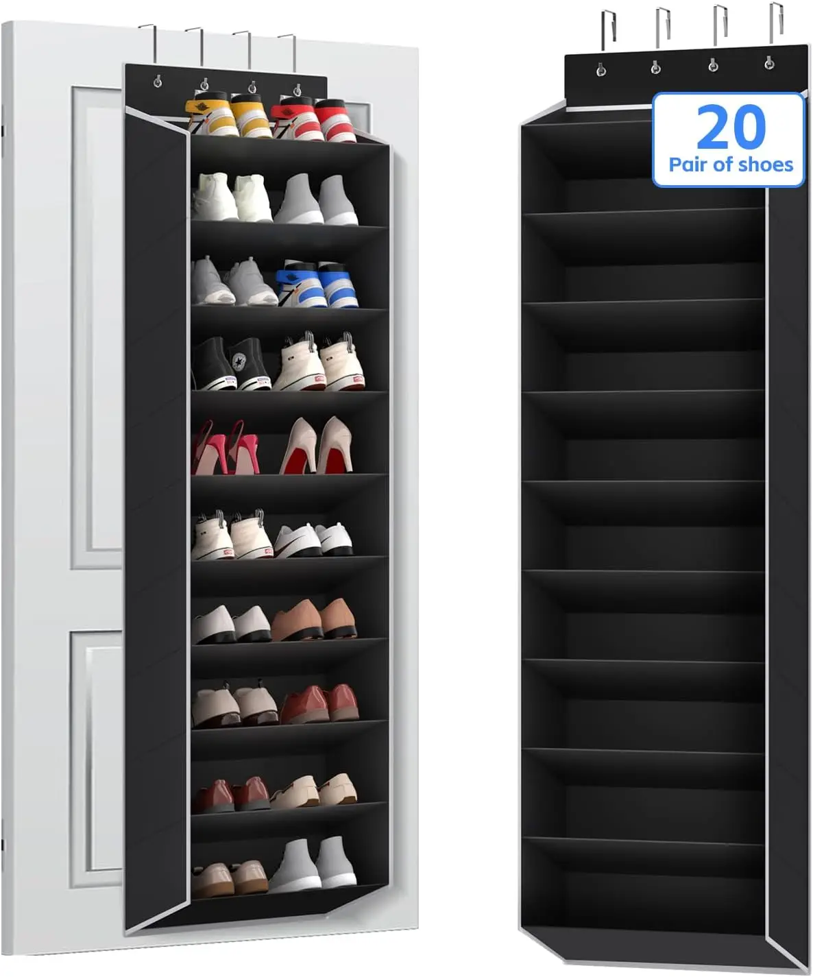 10-Tier Over the Door Shoe Organizer with Deep Pockets 10-Tier Over the Door Shoe Organizer with Deep Pockets