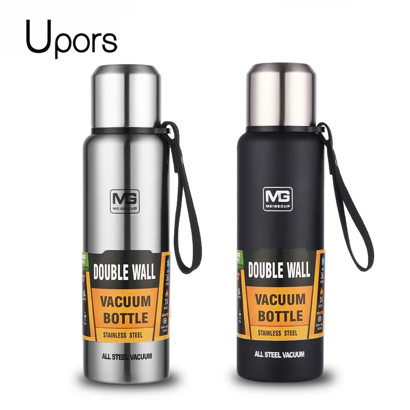 Stainless Steel Vacuum Insulated Thermos Bottle with Carry Rope Stainless Steel Vacuum Insulated Thermos Bottle with Carry Rope