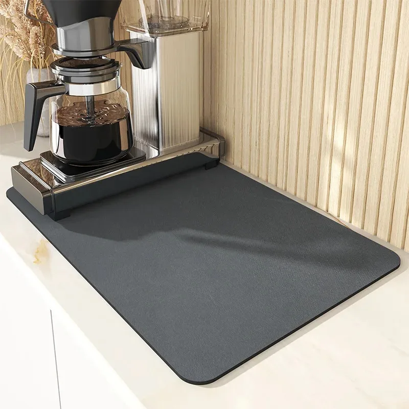 Super Absorbent Kitchen Dish Drying Mat with Non-Slip Backing Super Absorbent Kitchen Dish Drying Mat with Non-Slip Backing
