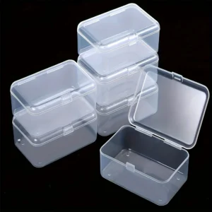 Clear Plastic Storage Boxes – Set of 6 Small Item Organizer Containers