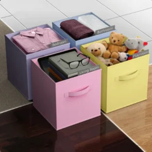 Foldable Non-Woven Square Storage Bin Basket for Home & Office