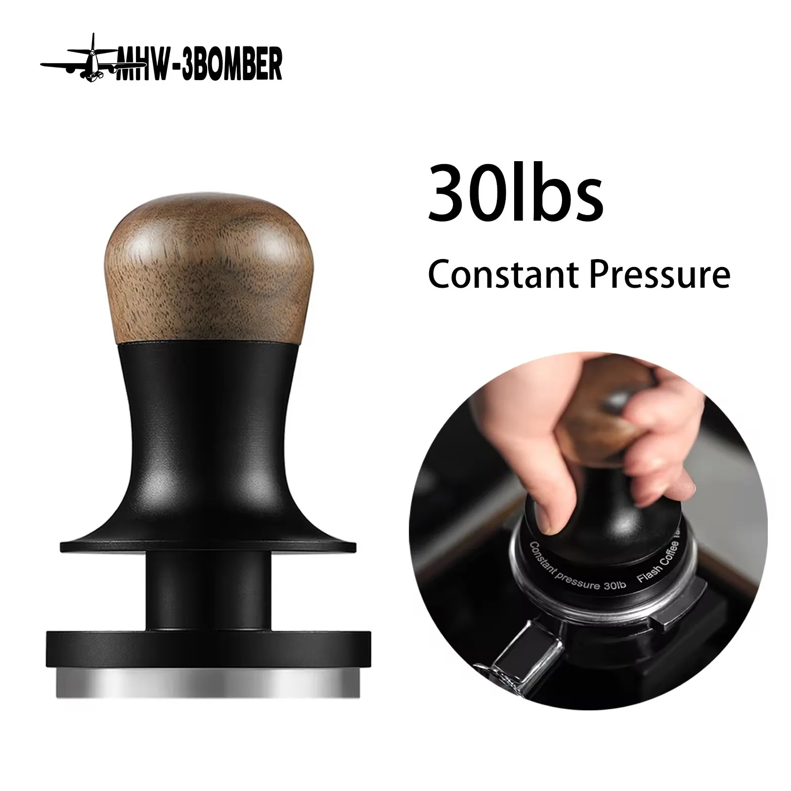 MHW-3BOMBER 30lb Calibrated Espresso Tamper – 51mm, 53mm & 58mm MHW-3BOMBER 30lb Calibrated Espresso Tamper – 51mm, 53mm & 58mm