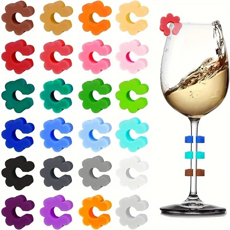 Silicone Wine Glass Markers – Color-Coded Party Identification Tags Silicone Wine Glass Markers – Color-Coded Party Identification Tags