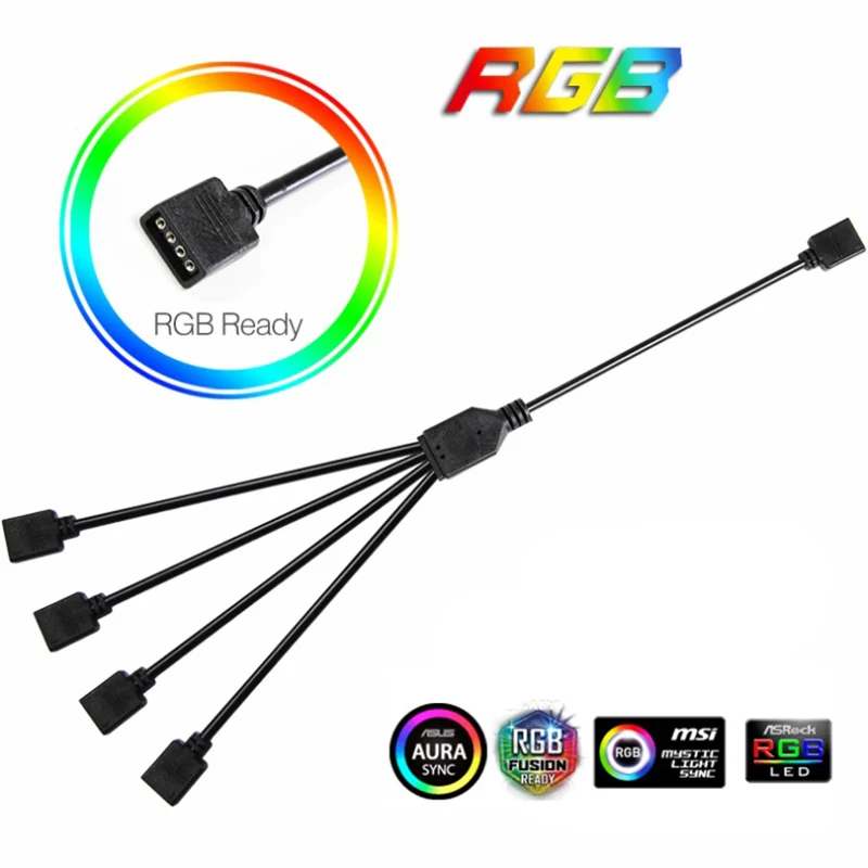 RGB & ARGB Splitter Cable – 4-Pin 12V & 3-Pin 5V RGB & ARGB Splitter Cable – 4-Pin 12V & 3-Pin 5V