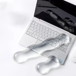Mouse Pad with Wrist Rest – Transparent Silicone Anti-Slip Support