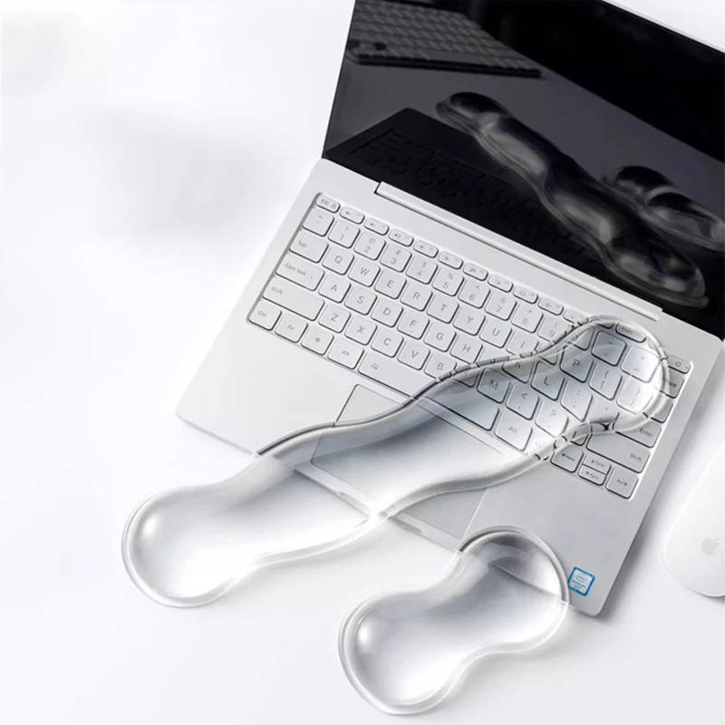 Mouse Pad with Wrist Rest – Transparent Silicone Anti-Slip Support Mouse Pad with Wrist Rest – Transparent Silicone Anti-Slip Support