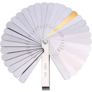 32-Blade Feeler Gauge Set – Dual Metric & SAE Stainless Steel