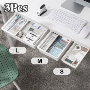 Self-Adhesive Under-Desk Hidden Storage Drawer Organizer
