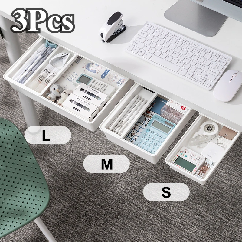 Self-Adhesive Under-Desk Hidden Storage Drawer Organizer Self-Adhesive Under-Desk Hidden Storage Drawer Organizer