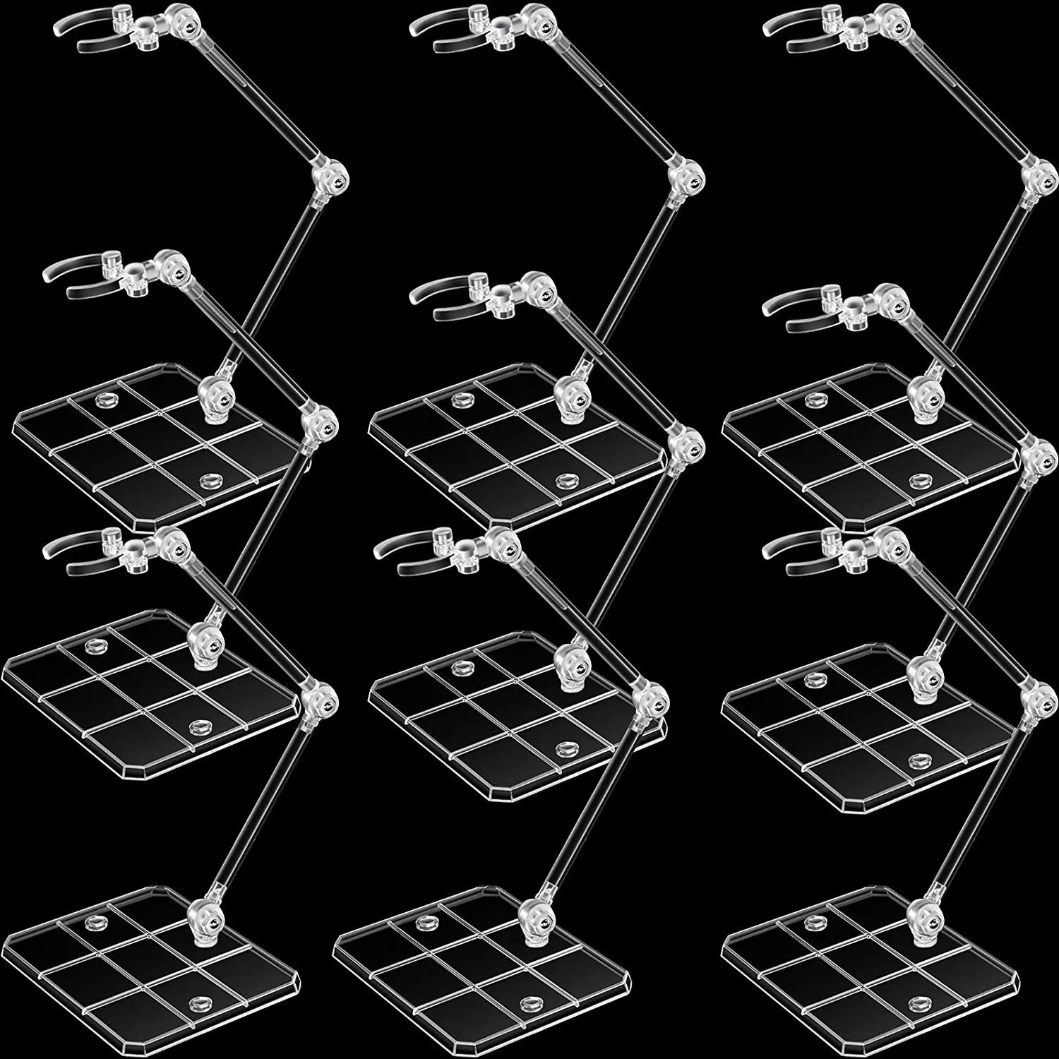 Clear Action Figure Display Stands for Gundam Models – 9 Pack Clear Action Figure Display Stands for Gundam Models – 9 Pack