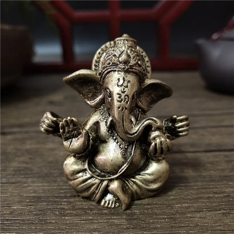 Bronze-Tone Lord Ganesha Resin Statue for Home Decor Bronze-Tone Lord Ganesha Resin Statue for Home Decor