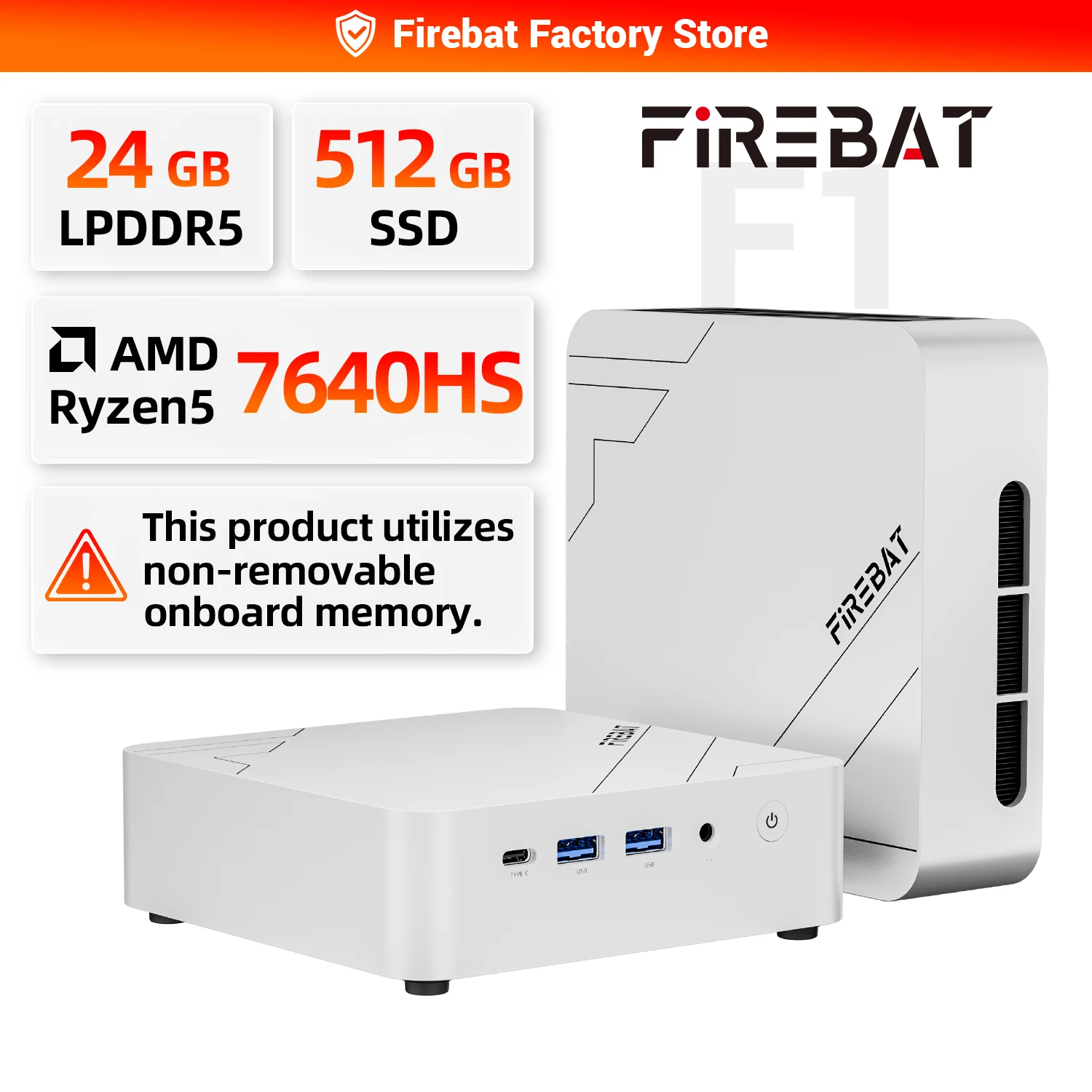 FIREBAT F1 Mini PC AMD Ryzen 5 7640HS 24GB 512GB Windows 11 FIREBAT F1 Mini PC AMD Ryzen 5 7640HS 24GB 512GB Windows 11
