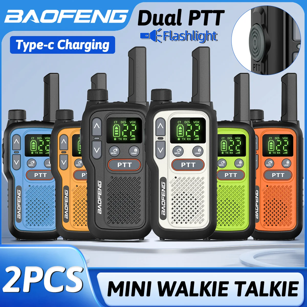 Baofeng BF-T18 Mini Walkie Talkie 2-Pack FRS/PMR Two-Way Radio Baofeng BF-T18 Mini Walkie Talkie 2-Pack FRS/PMR Two-Way Radio