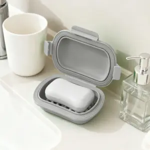 Travel Portable Flip Top Soap Dish with Leakproof Lid