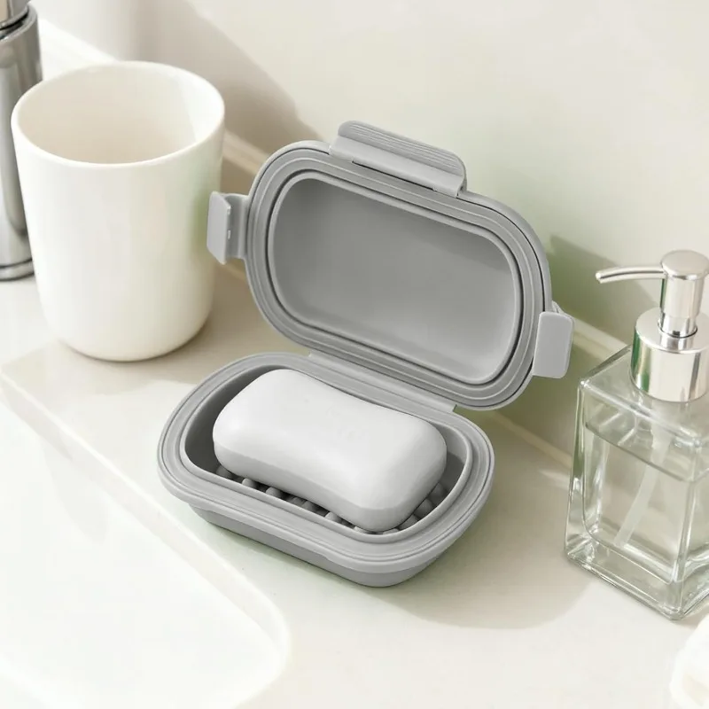 Travel Portable Flip Top Soap Dish with Leakproof Lid Travel Portable Flip Top Soap Dish with Leakproof Lid