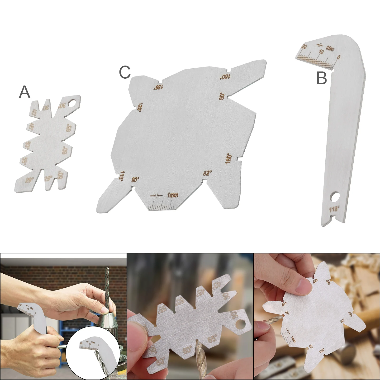 Stainless Steel Drill Bit & Thread Cutting Angle Gauge Stainless Steel Drill Bit & Thread Cutting Angle Gauge