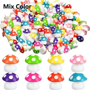 50pcs Resin Mini Mushroom Figurines for Fairy Garden Decor