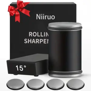 Rolling Knife Sharpener with Dual-Angle Diamond Stone